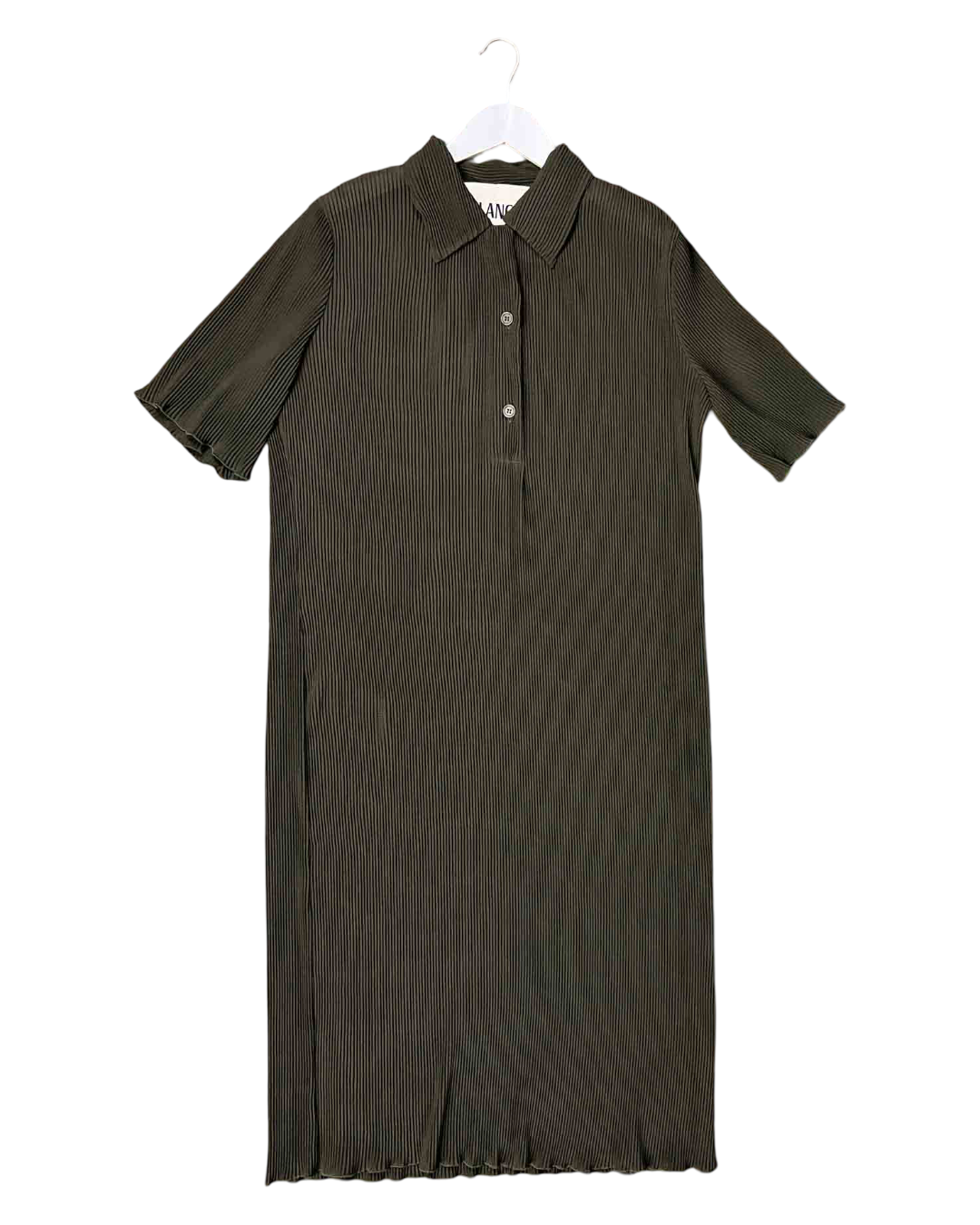 Size L | Blanca Forest Green Pleated Polo Midi Dress