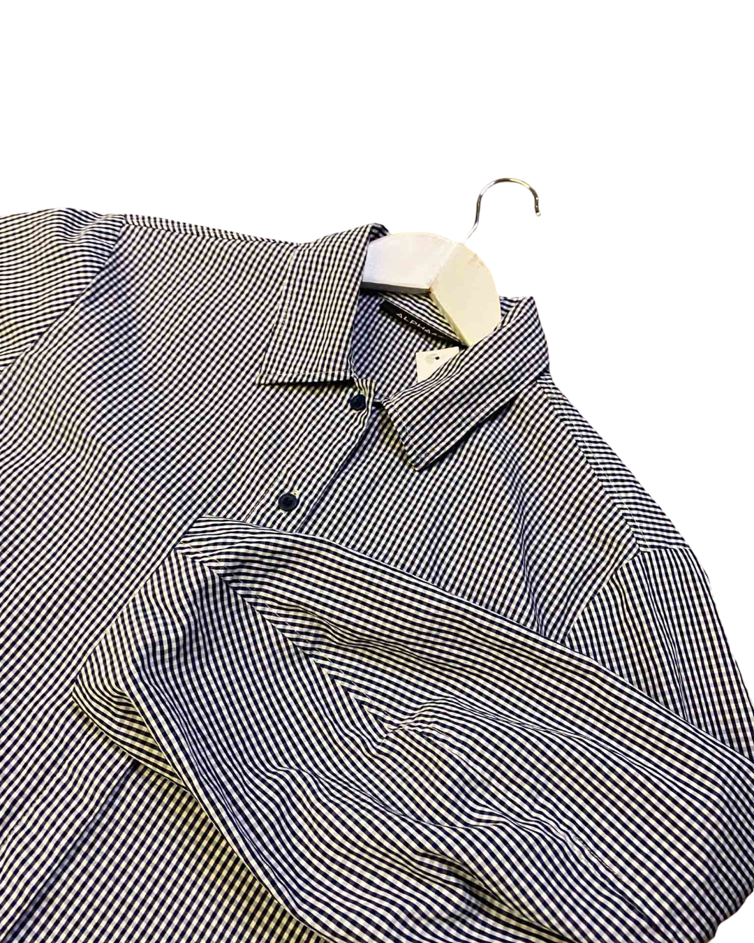 Size M | Alpha60 Navy and White Gingham Shirt
