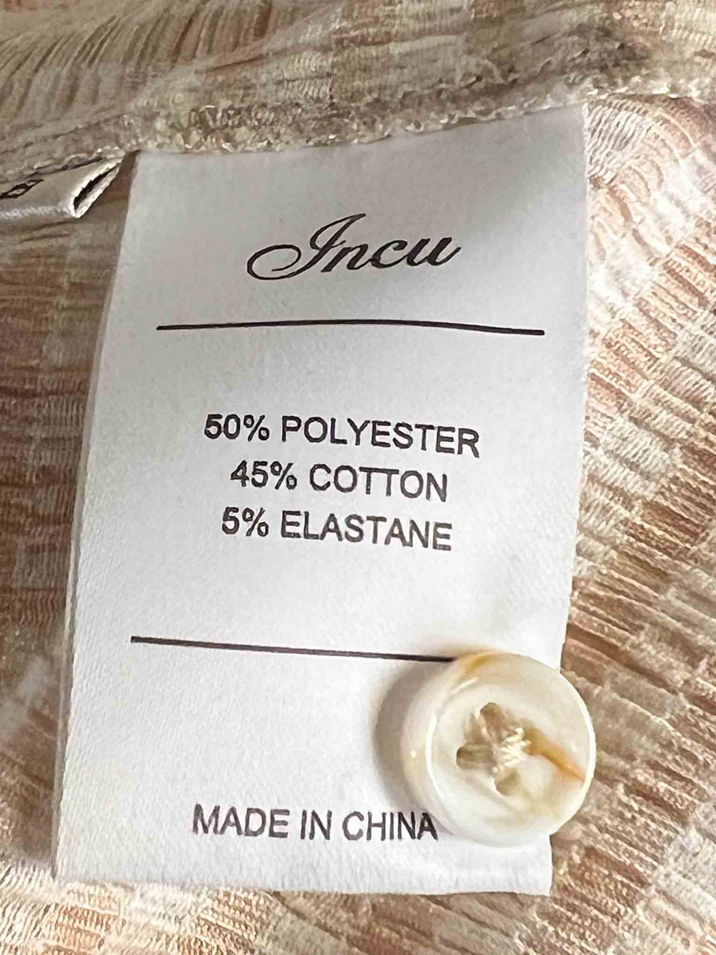 Size 8 (S) | Incu Collection Beige Gingham Shirt