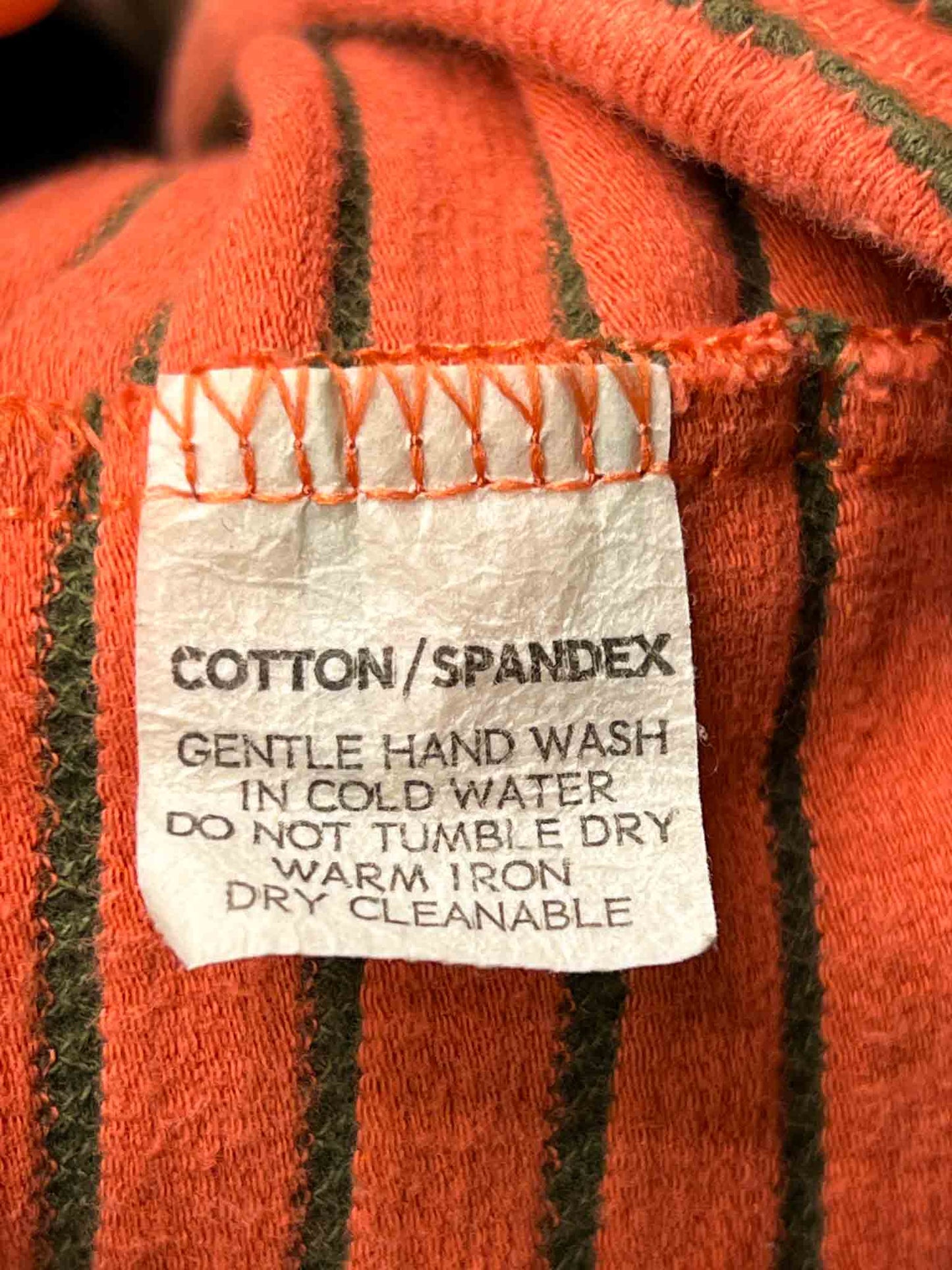 Size M | Kindling Orange/Green Striped Babytee Top