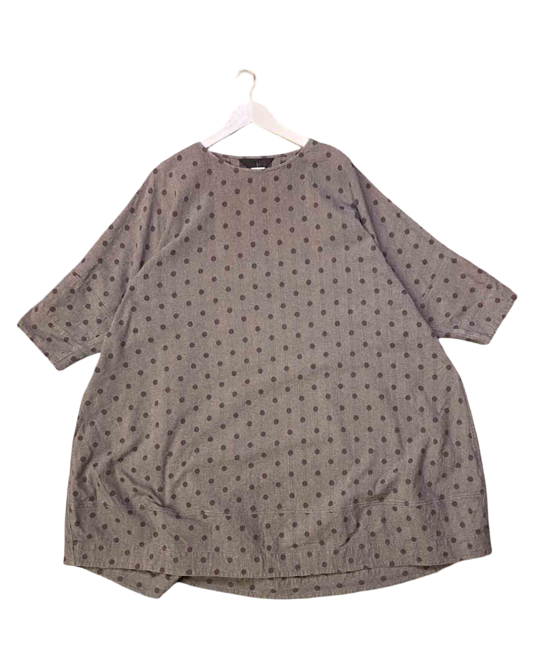 Size M |Moyuru Grey Polkadot Tunic Dress