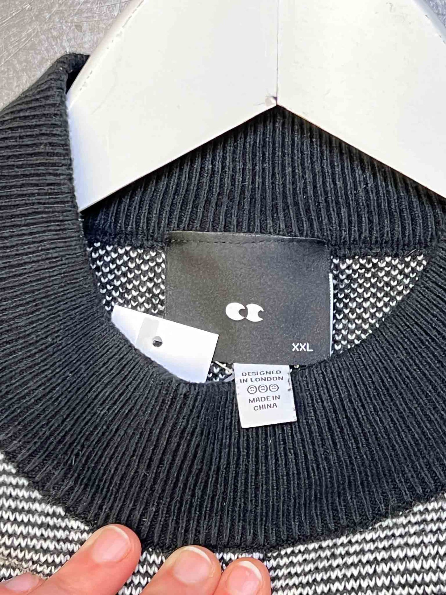 Size XXL | Lazy Oaf Black/White Emoticon Jumper
