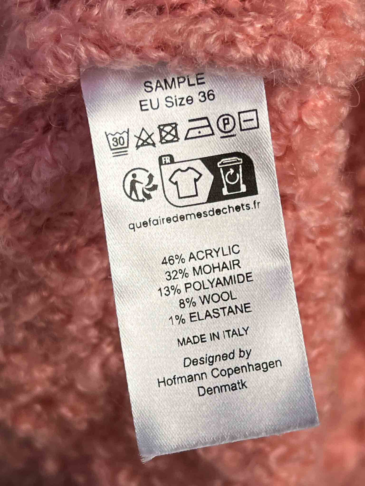 Size 36 (S) | Hofmann Pink Tied Mohair Blend Cardigan