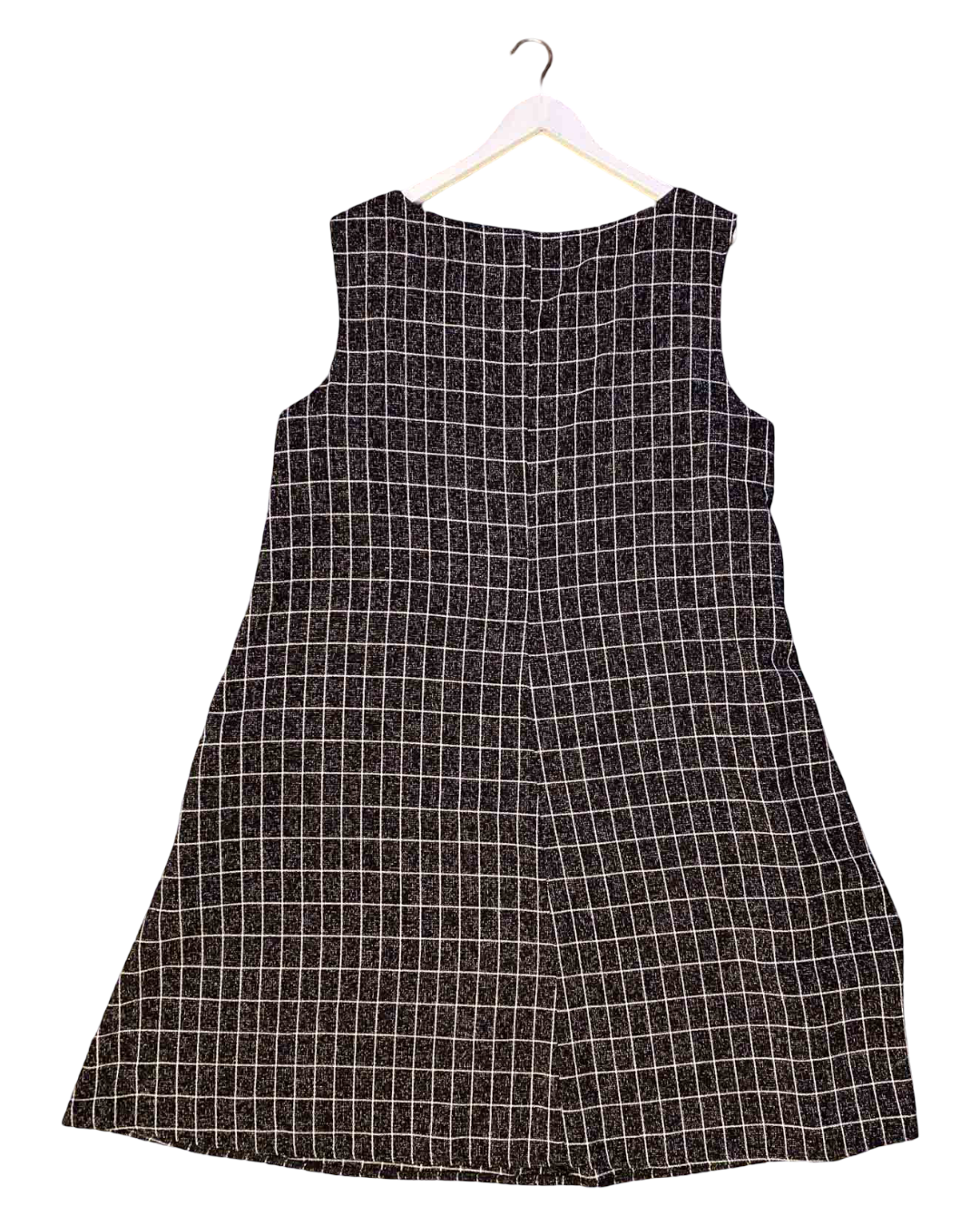 Size XL | Eloise Black Check A-Line Dress