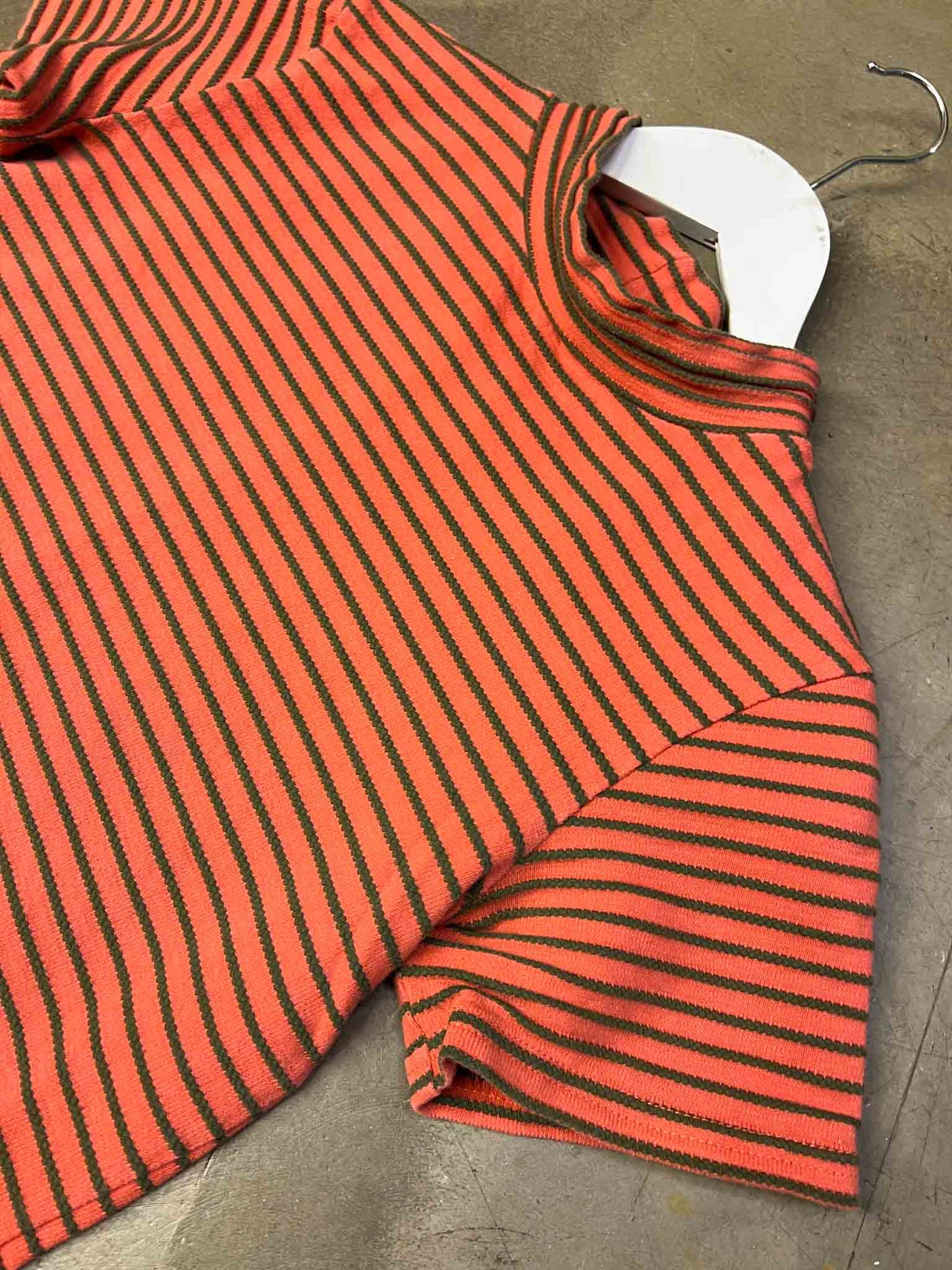 Size M | Kindling Orange/Green Striped Babytee Top