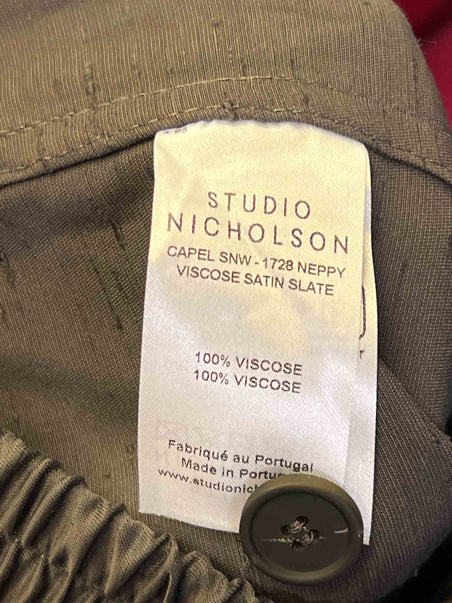 Size 12 (L) | Studio Nicholson Slate Neppy Satin Pants NWT