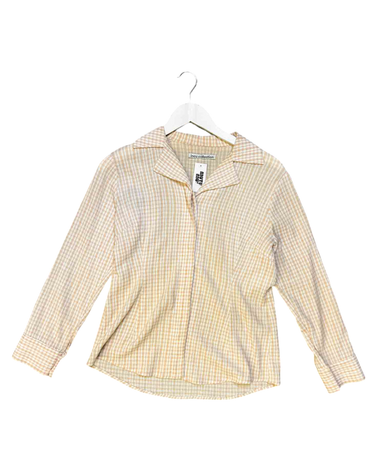 Size 8 (S) | Incu Collection Beige Gingham Shirt
