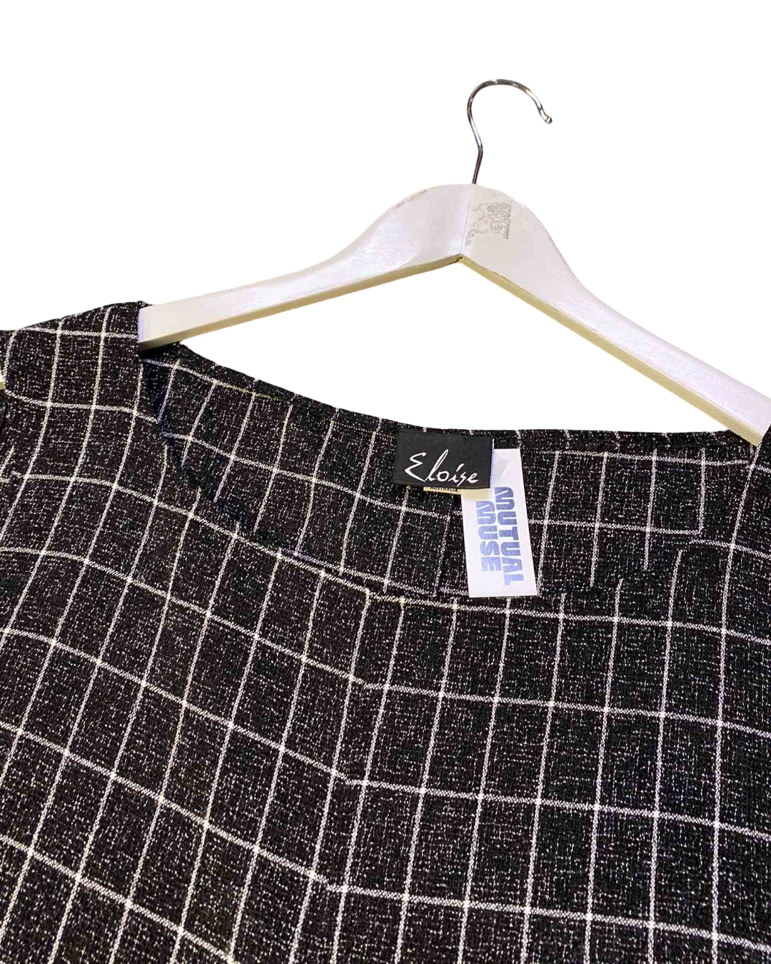 Size XL | Eloise Black Check A-Line Dress