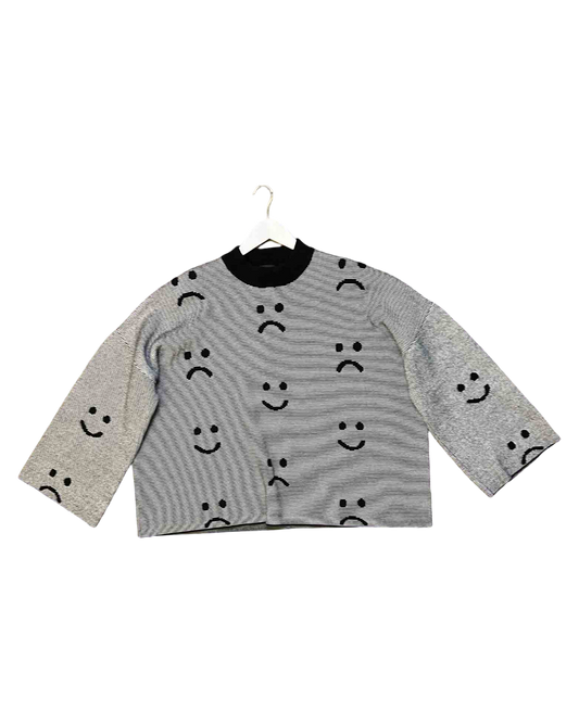 Size XXL | Lazy Oaf Black/White Emoticon Jumper