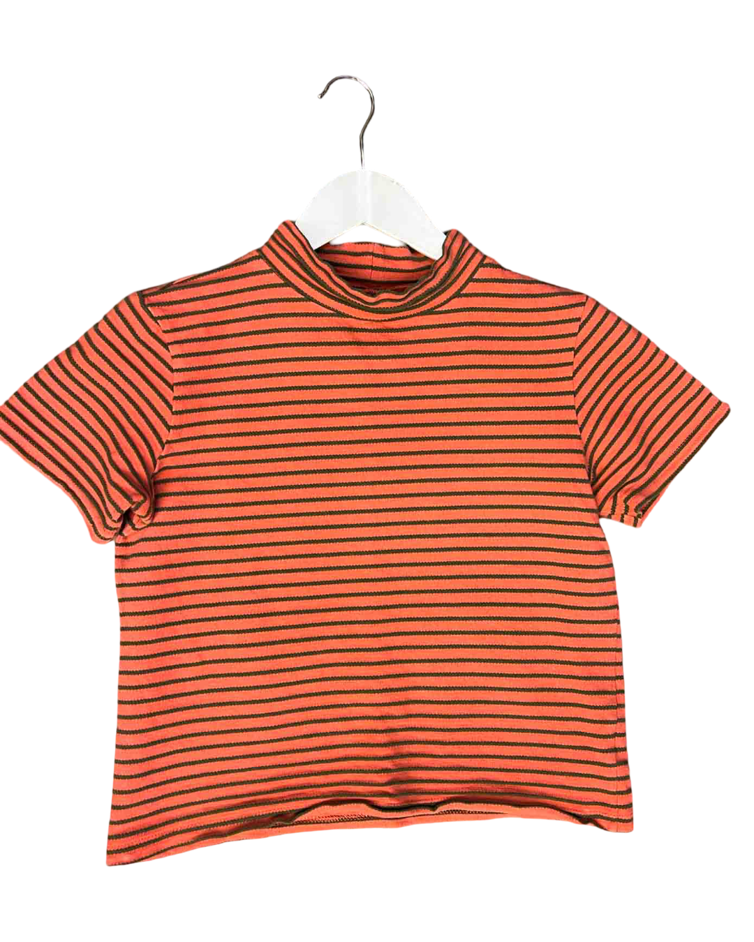 Size M | Kindling Orange/Green Striped Babytee Top