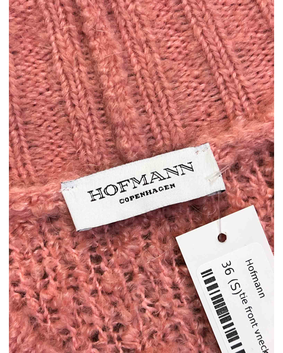 Size 36 (S) | Hofmann Pink Tied Mohair Blend Cardigan