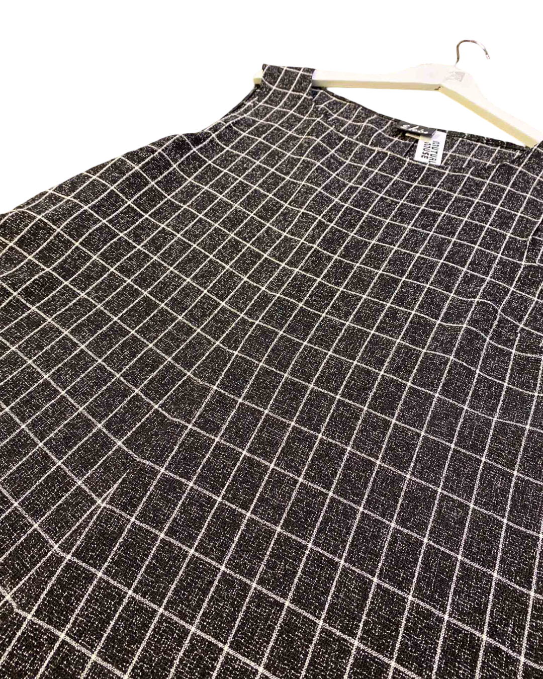 Size XL | Eloise Black Check A-Line Dress