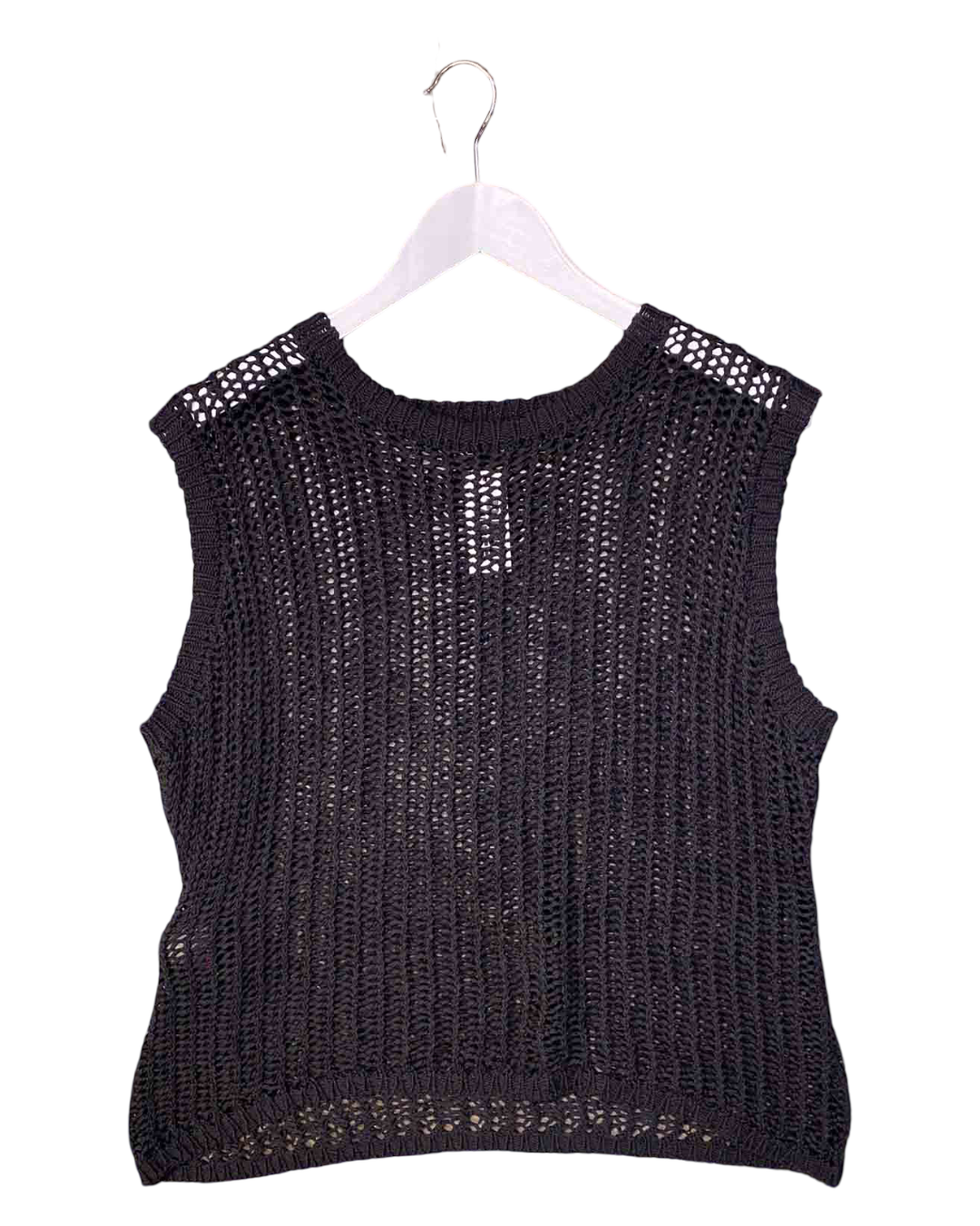 Size S | Alpha60 Black Crochet Vest