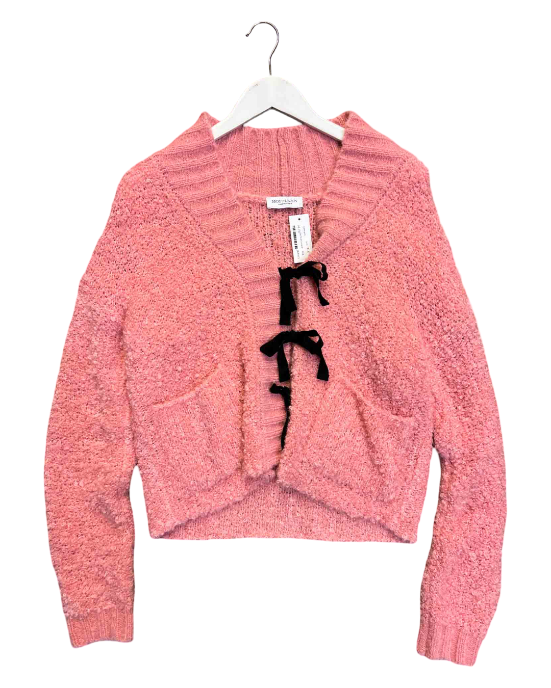 Size 36 (S) | Hofmann Pink Tied Mohair Blend Cardigan