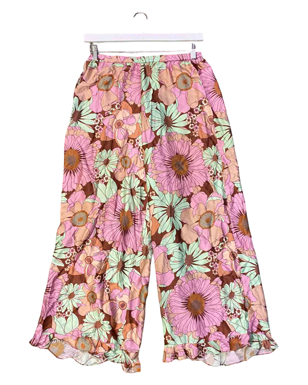 Size 8 | Arthur Pink Floral Silk Pants