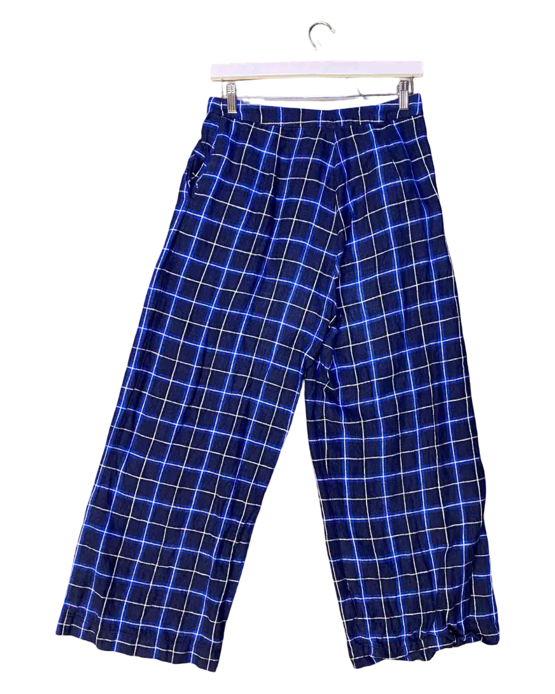 Size M | Alpha60 Blue Check Linen Pants