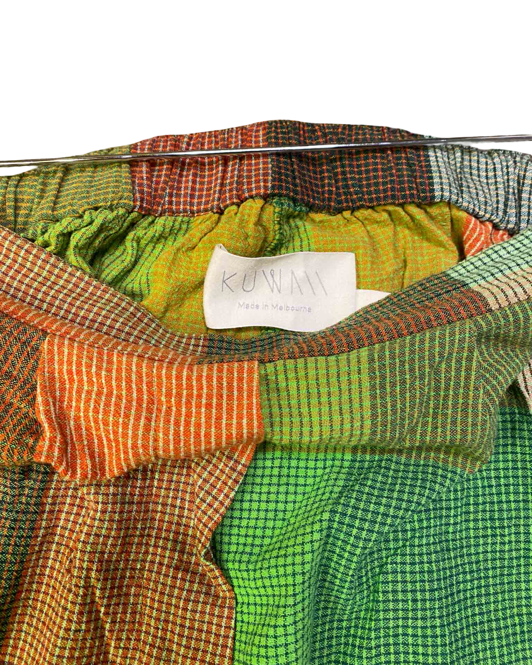 Size 8 | Kuwaii Green and Orange Check Culottes