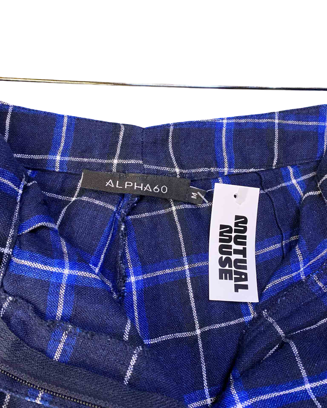 Size M | Alpha60 Blue Check Linen Pants