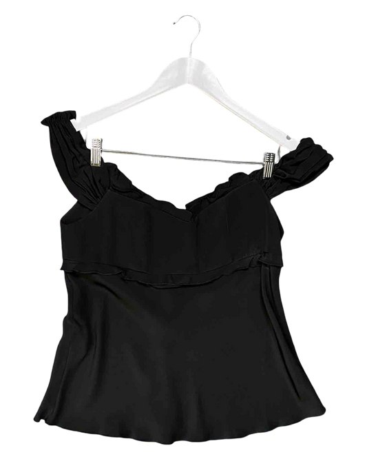 Size 12 (L) | Marle Black Silk Celano Top