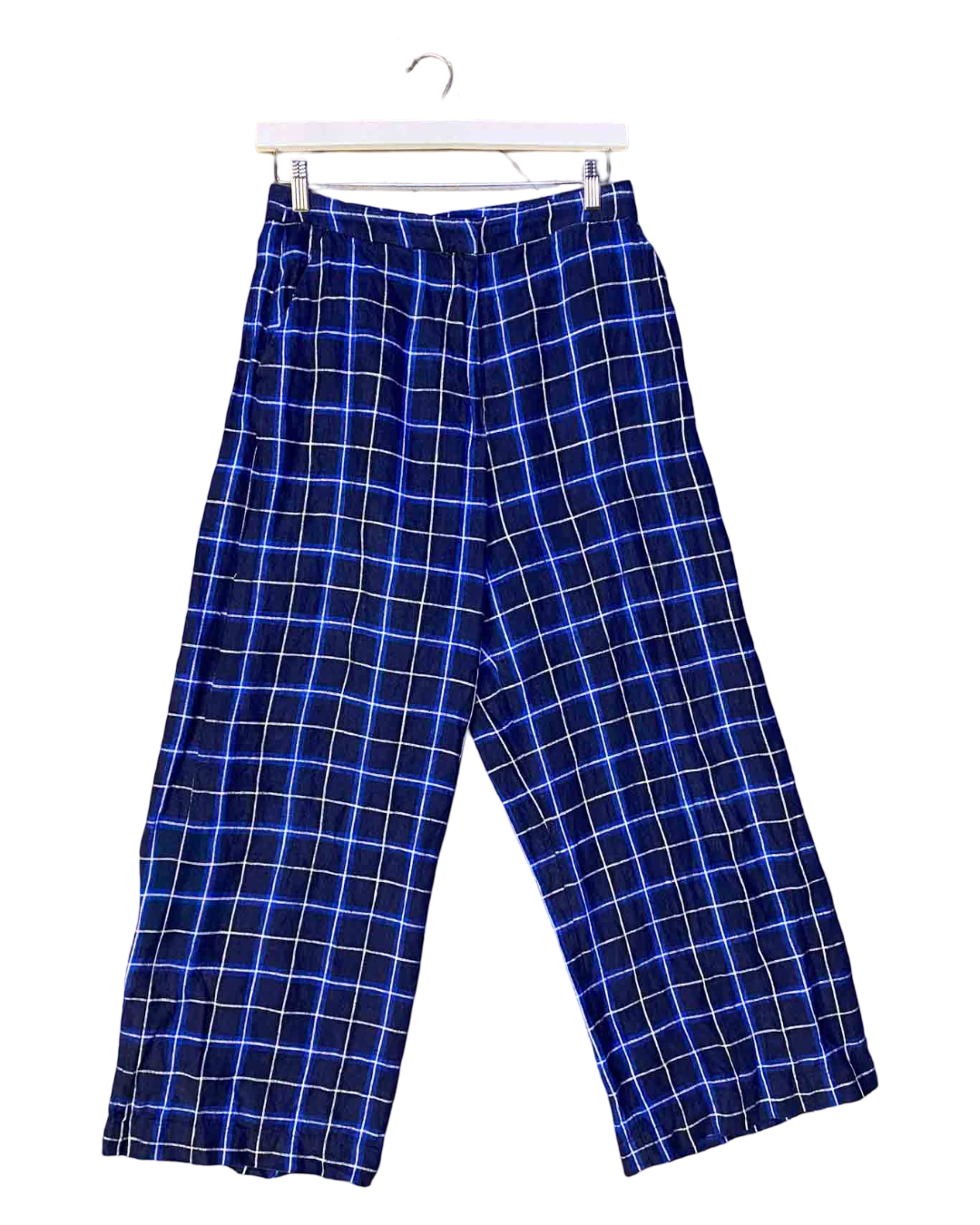 Size M | Alpha60 Blue Check Linen Pants