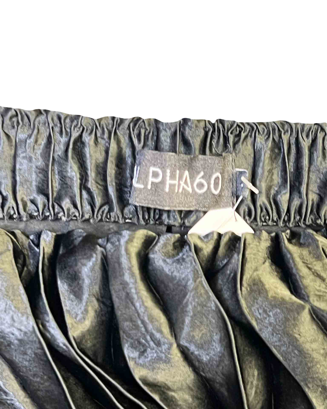 Size L | Alpha60 Black Satin Pleated Skirt