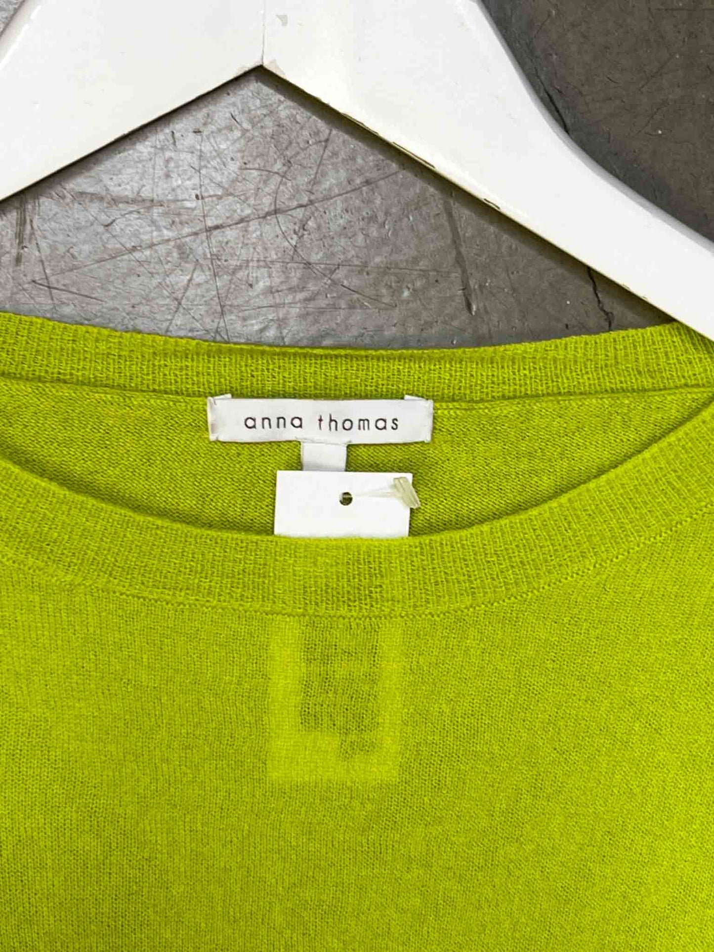 Size S | Anna Thomas Lime Green Wool/Cashmere Jumper
