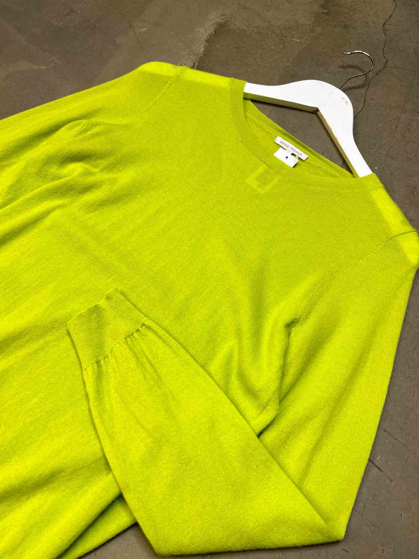 Size S | Anna Thomas Lime Green Wool/Cashmere Jumper