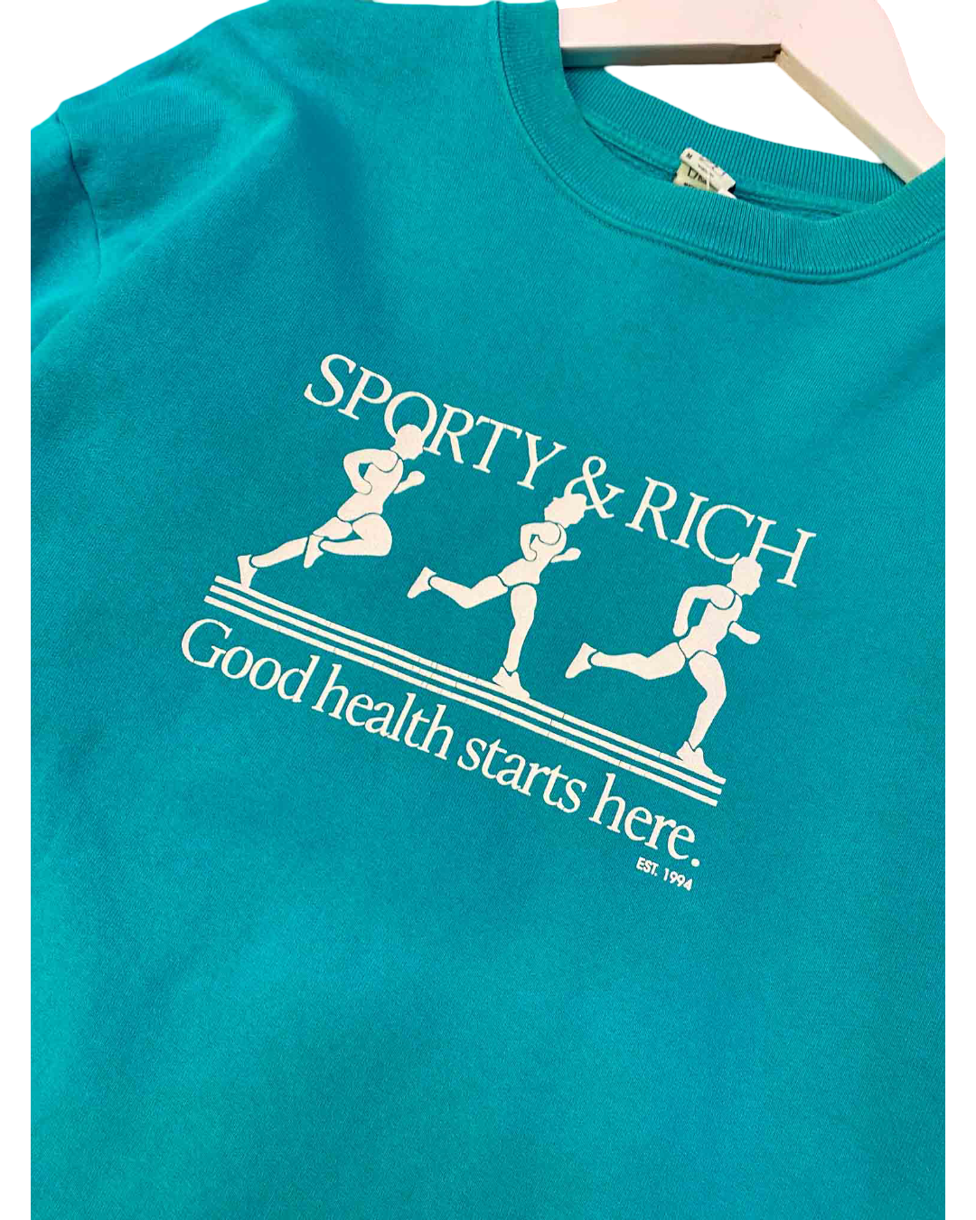 Size M | Sporty & Rich Teal Crewneck Jumper