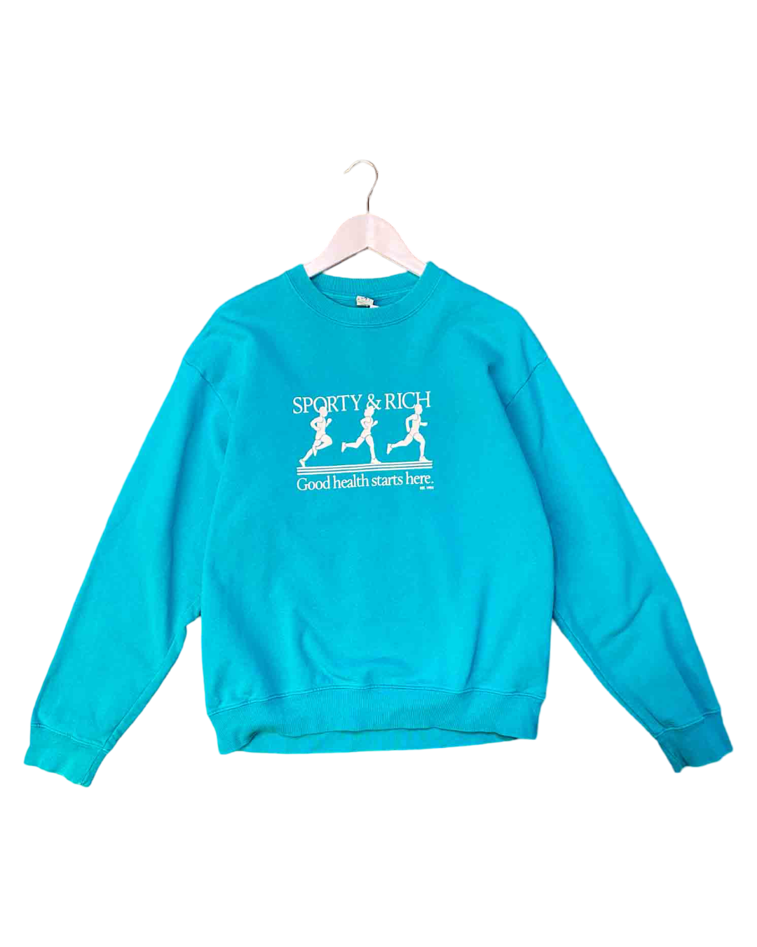 Size M | Sporty & Rich Teal Crewneck Jumper