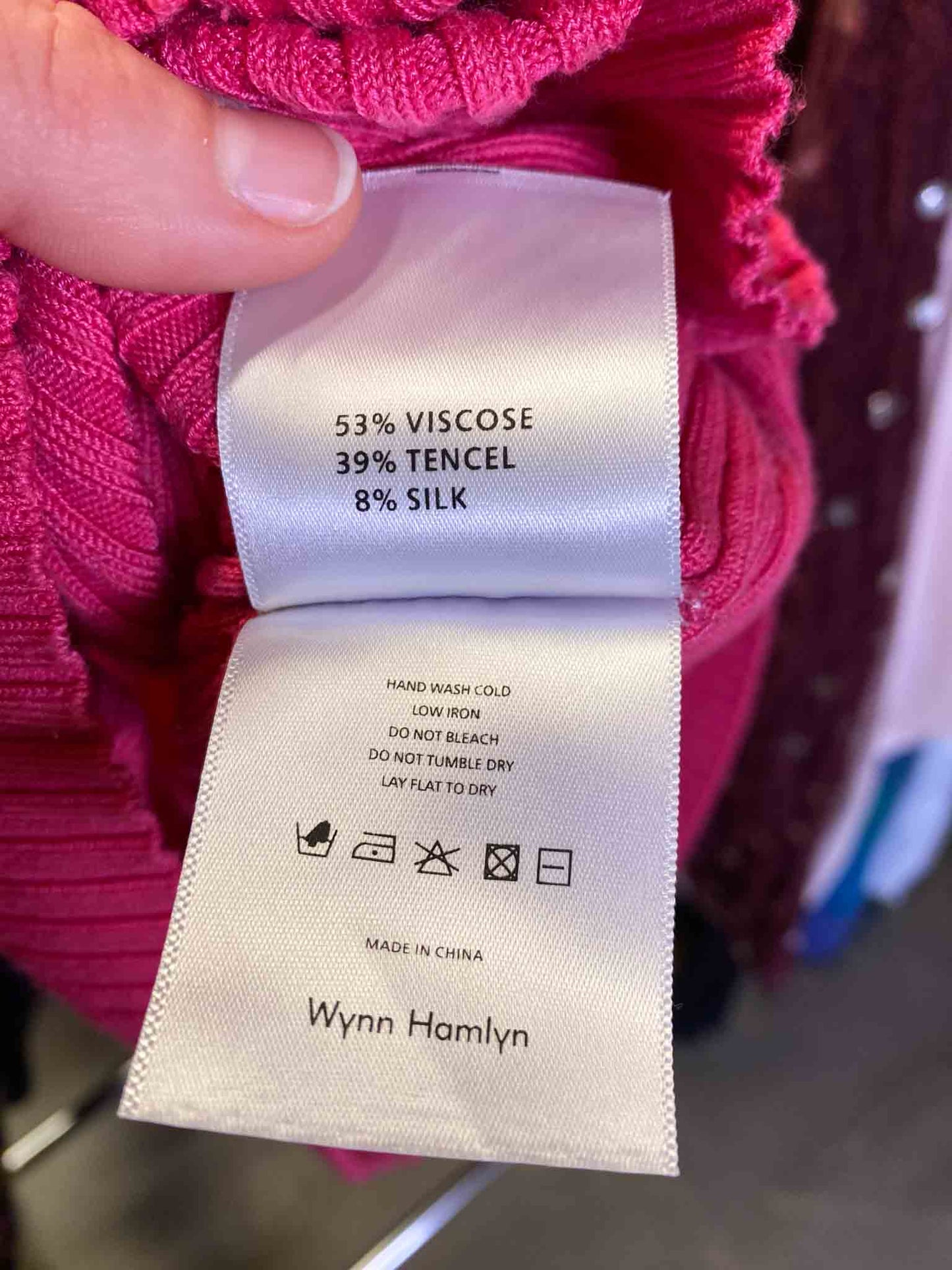 Size L | Wynn Hamlyn Pink Keyhole Knit Long Sleeve Top