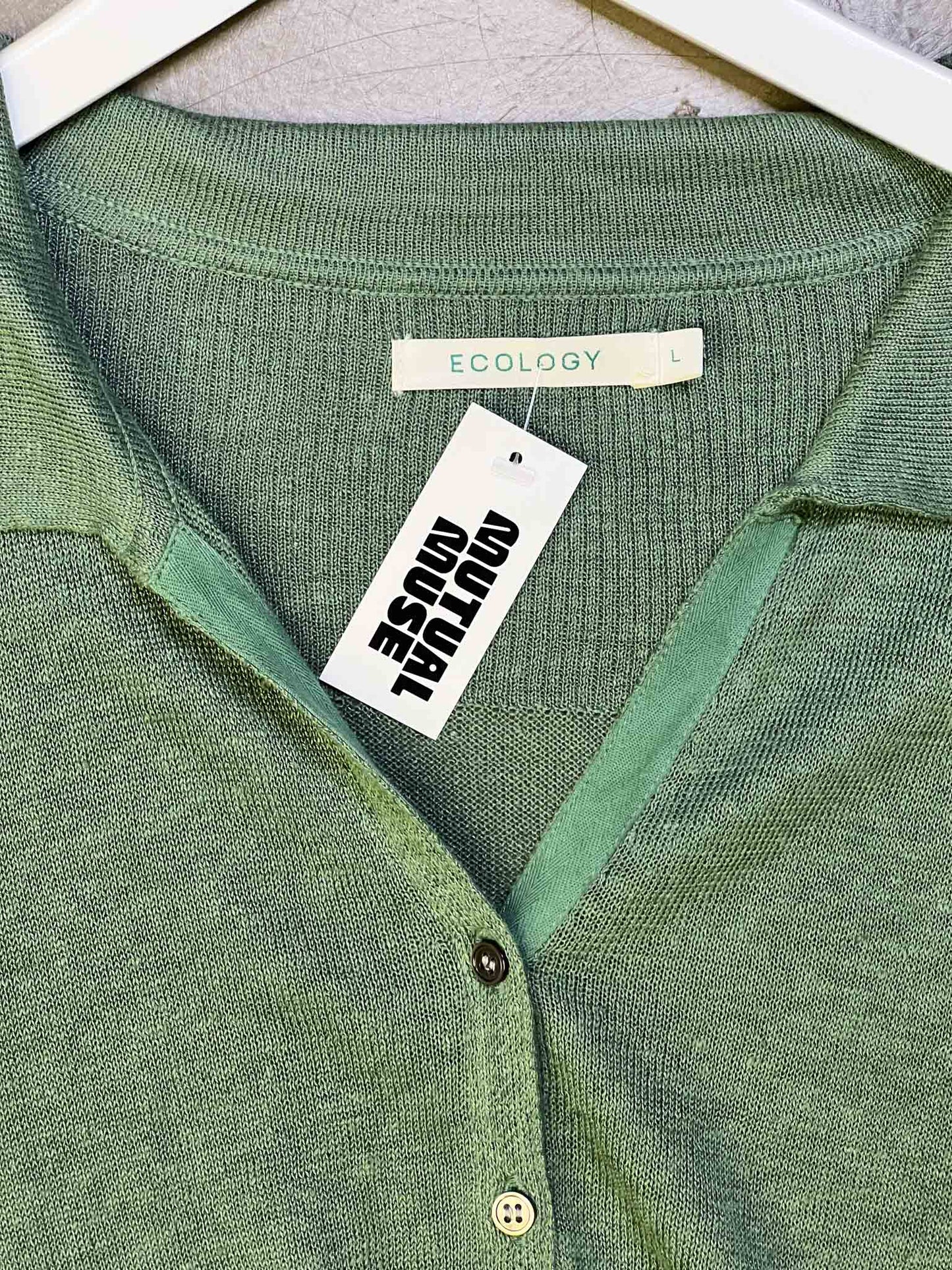 Size L | Ecology Green Linen Knit Cardigan