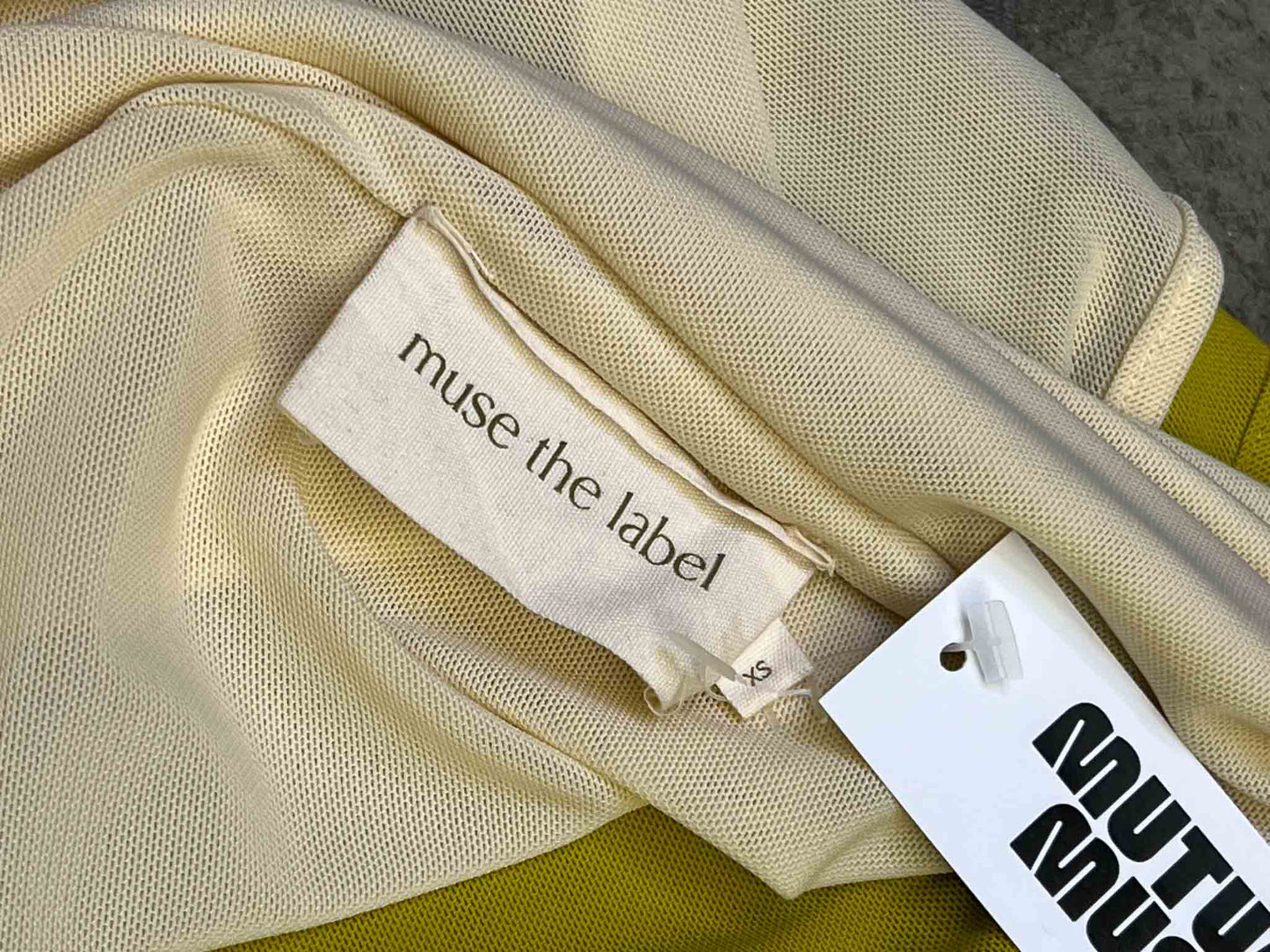 Size XS | Muse the Label Chartreuse/Snow Cut-Out Top