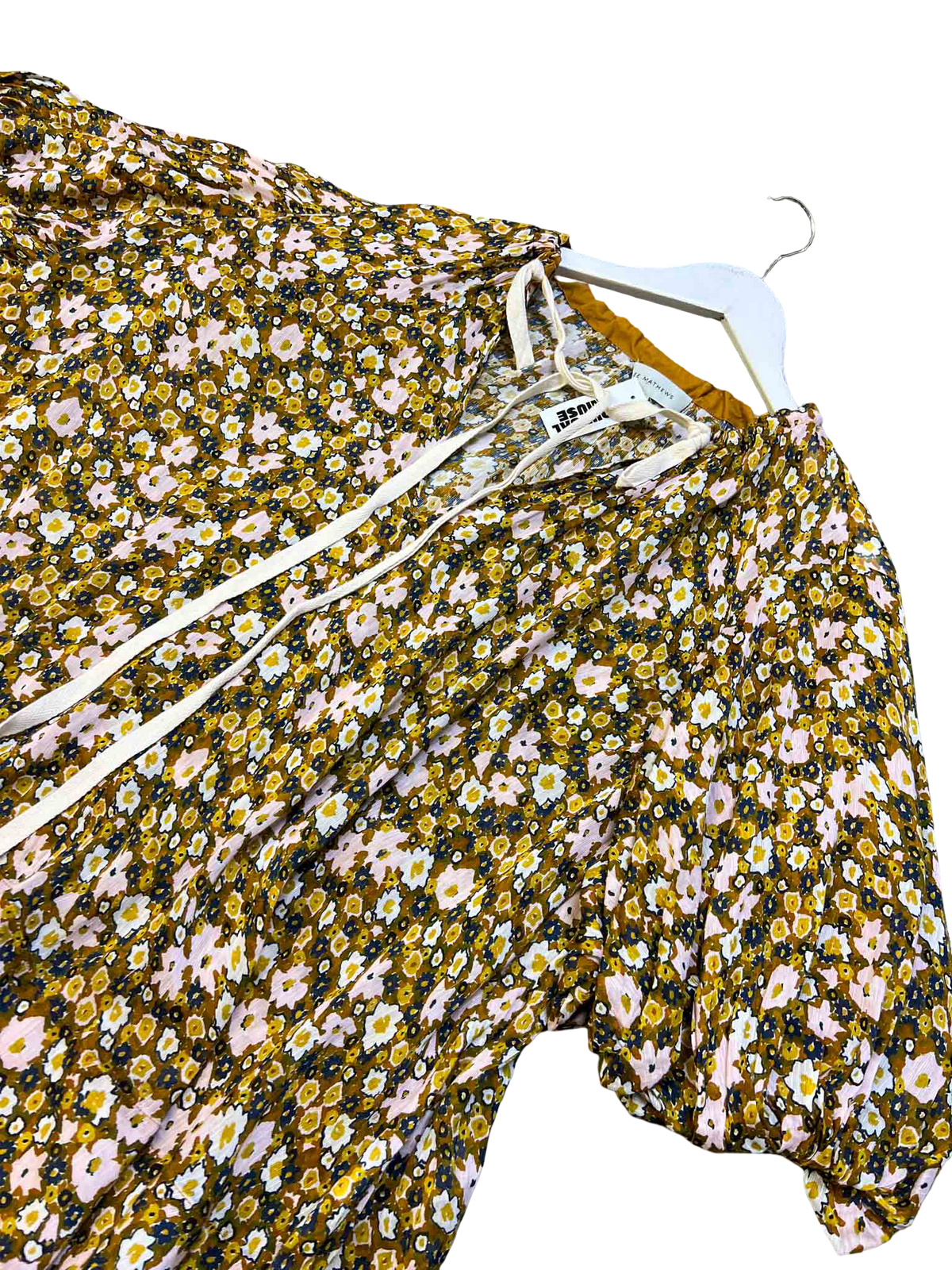 Size S | Lee Matthews Floral Linen and Silk Blend Top