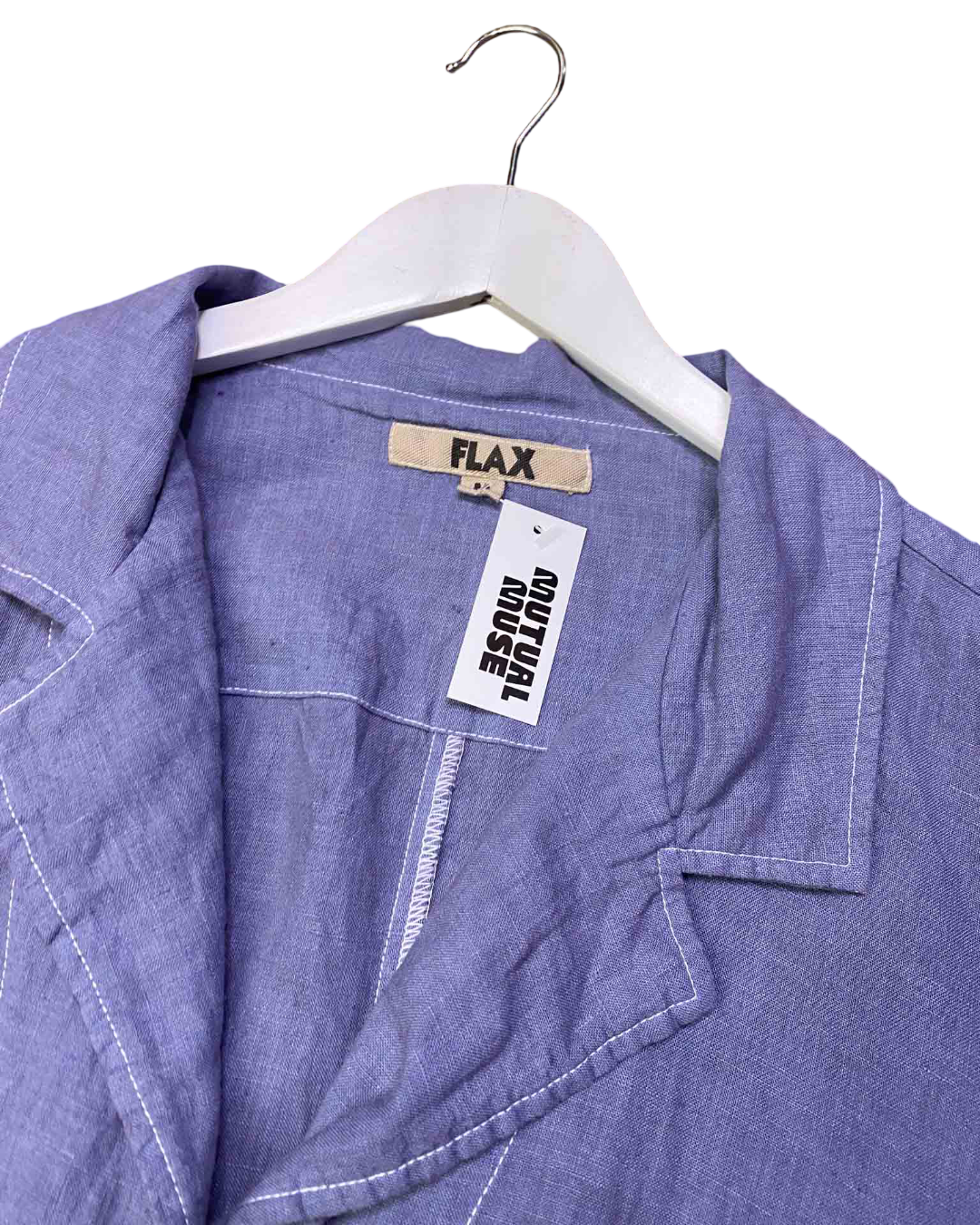 Size M | Flax Dusty Blue Linen Blazer Jacket