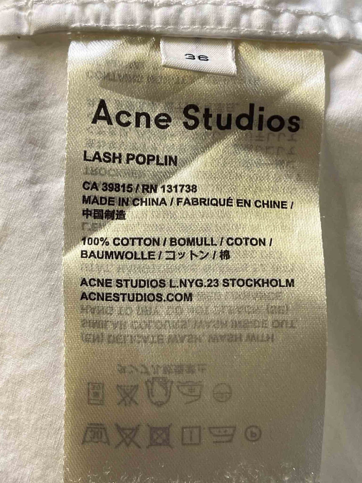 Size 38 (M) | Acne Studios Cotton Poplin Shirt