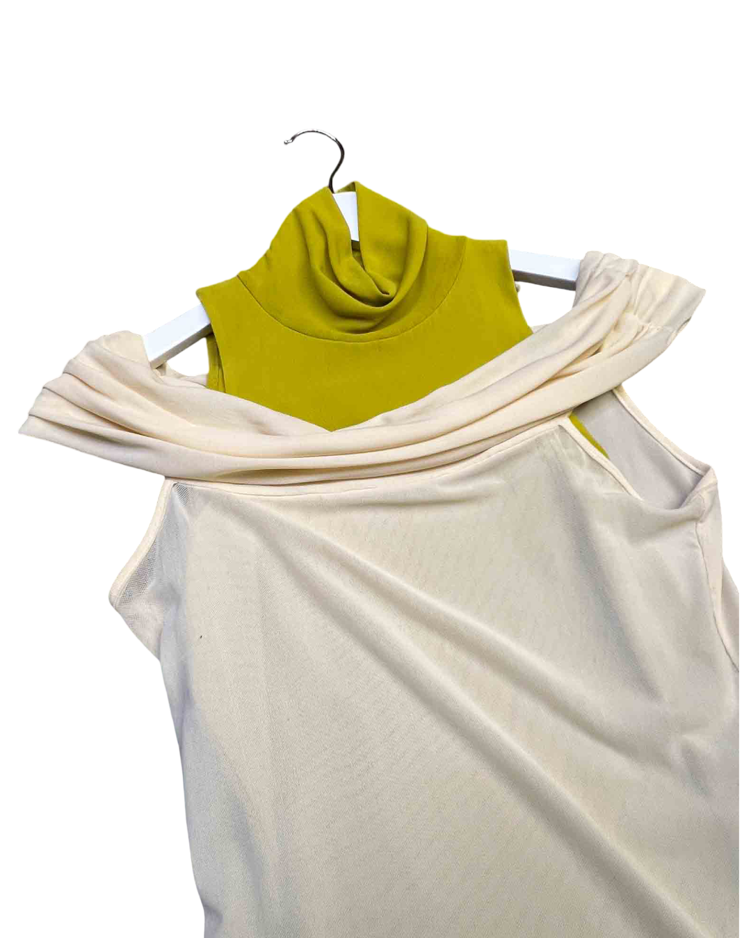 Size XS | Muse the Label Chartreuse/Snow Cut-Out Top