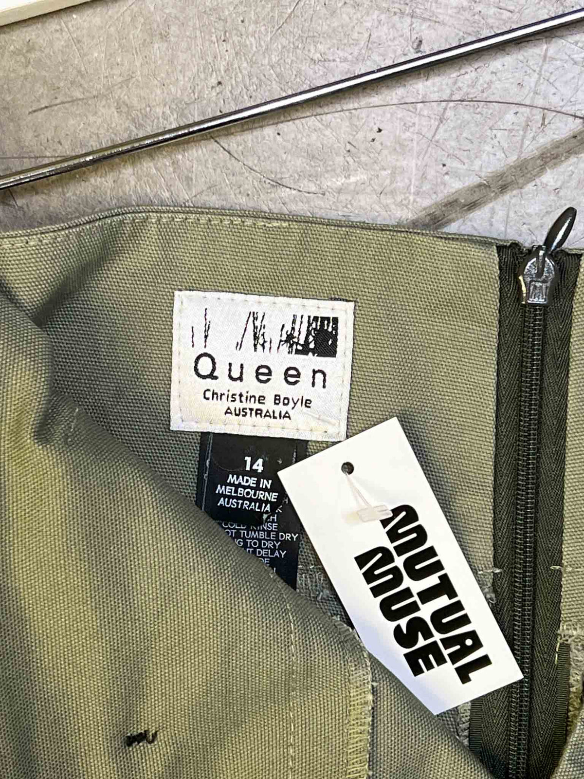 Size 14 (XL) | Queen Khaki Cotton Mini Skirt