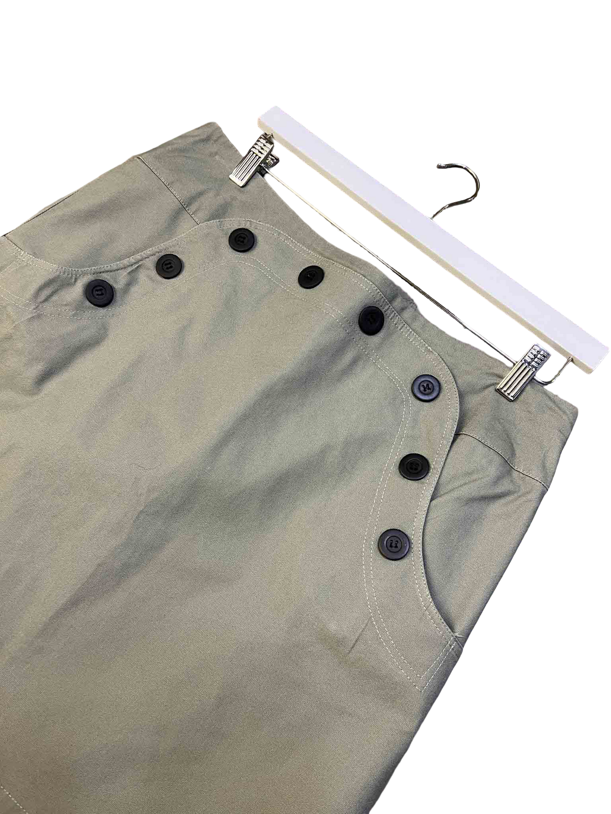 Size 14 (XL) | Queen Khaki Cotton Mini Skirt