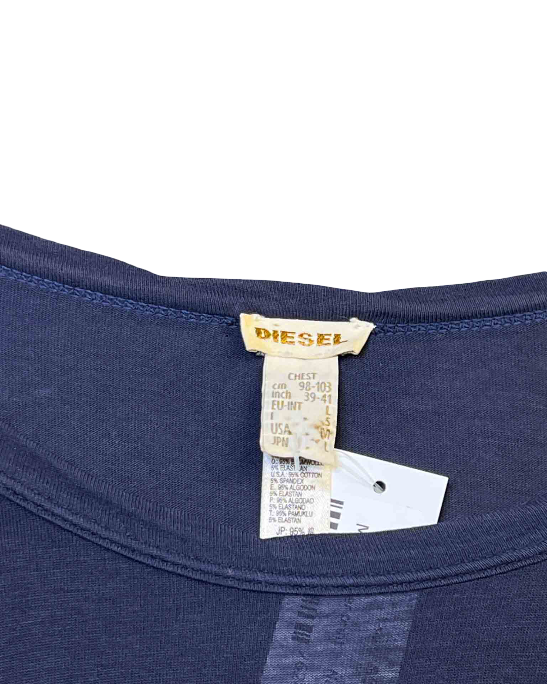 Size M | Diesel Navy Cotton Diaper Print T-shirt