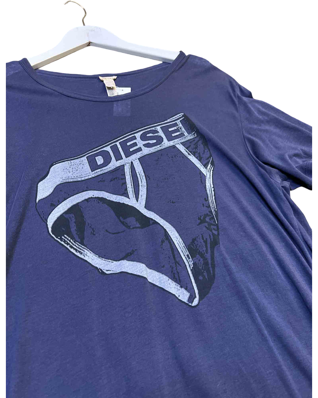 Size M | Diesel Navy Cotton Diaper Print T-shirt