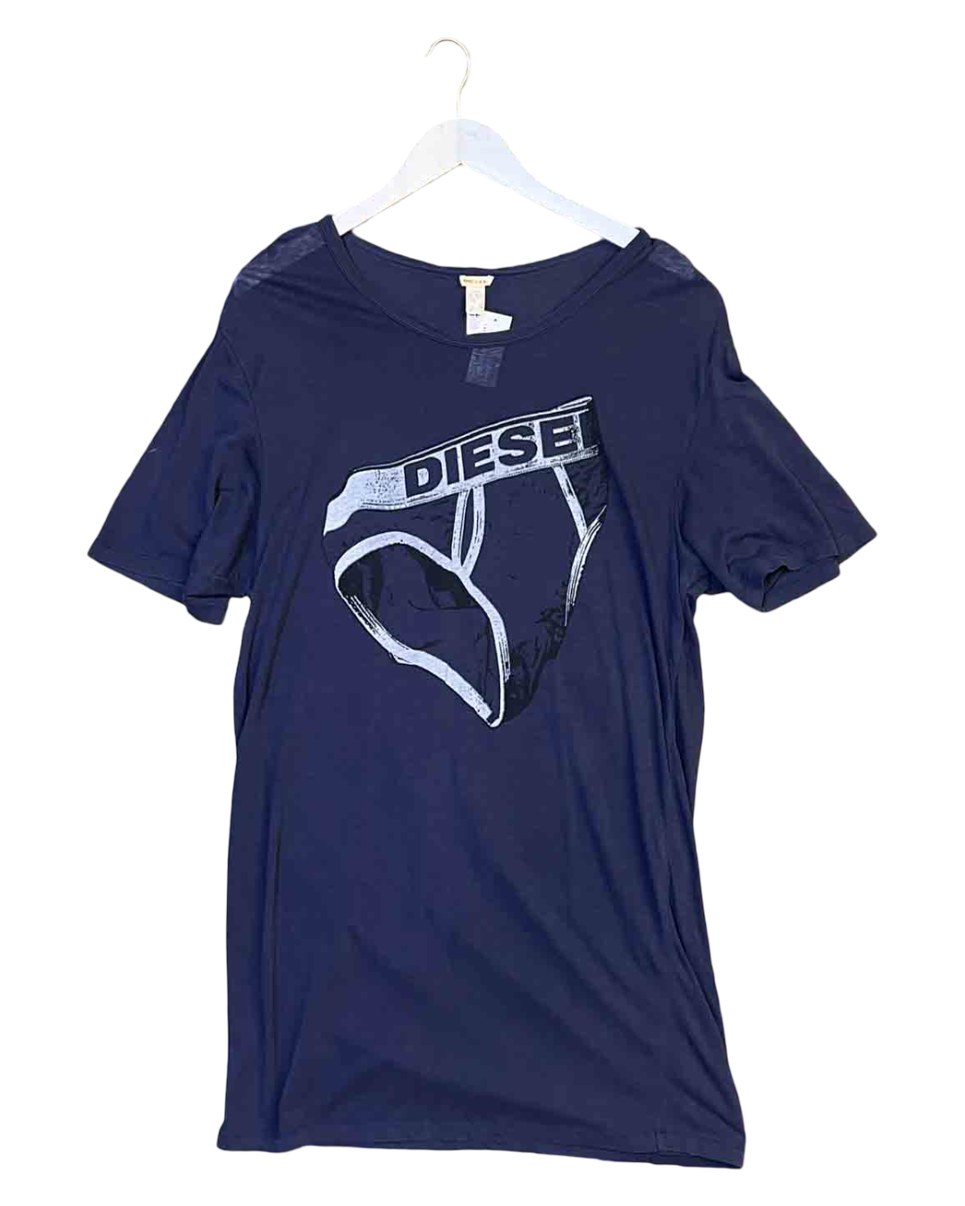 Size M | Diesel Navy Cotton Diaper Print T-shirt