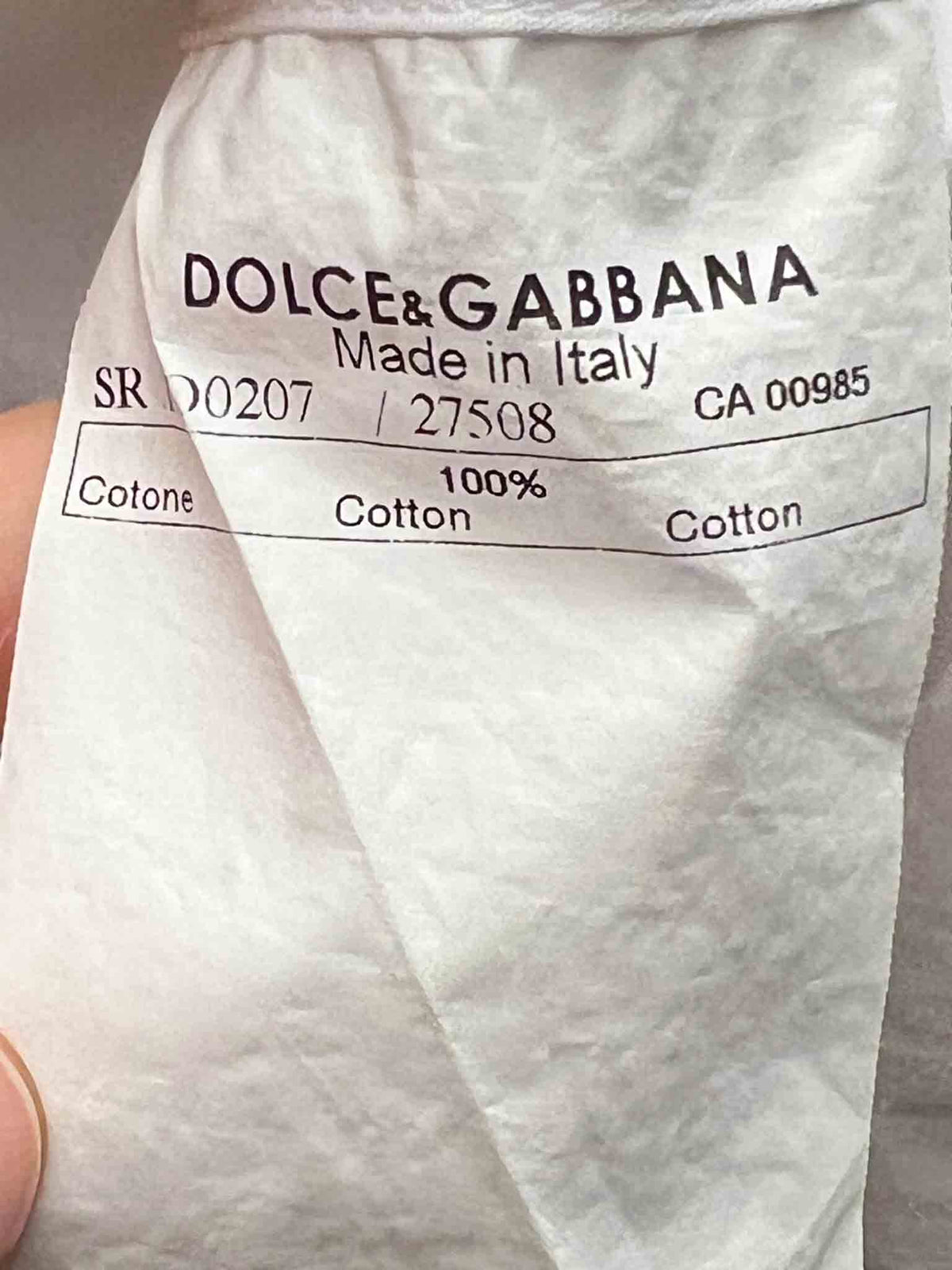 Size 40 (S) | Dolce & Gabbana White Cotton Tailored Shirt