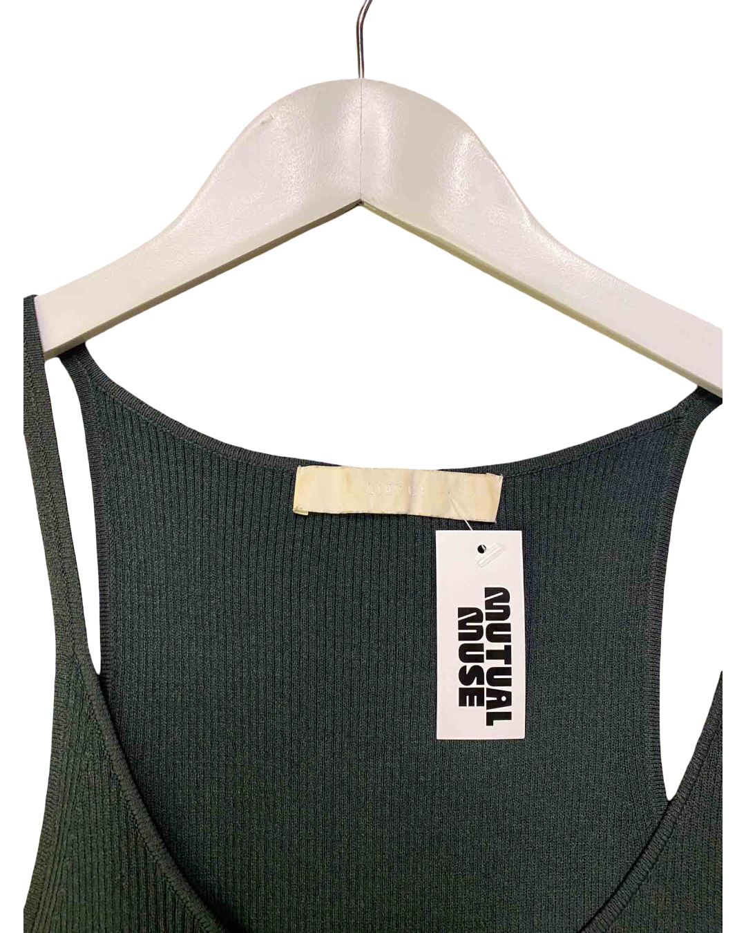 Size S | Dion Lee Green Ribbed Singlet