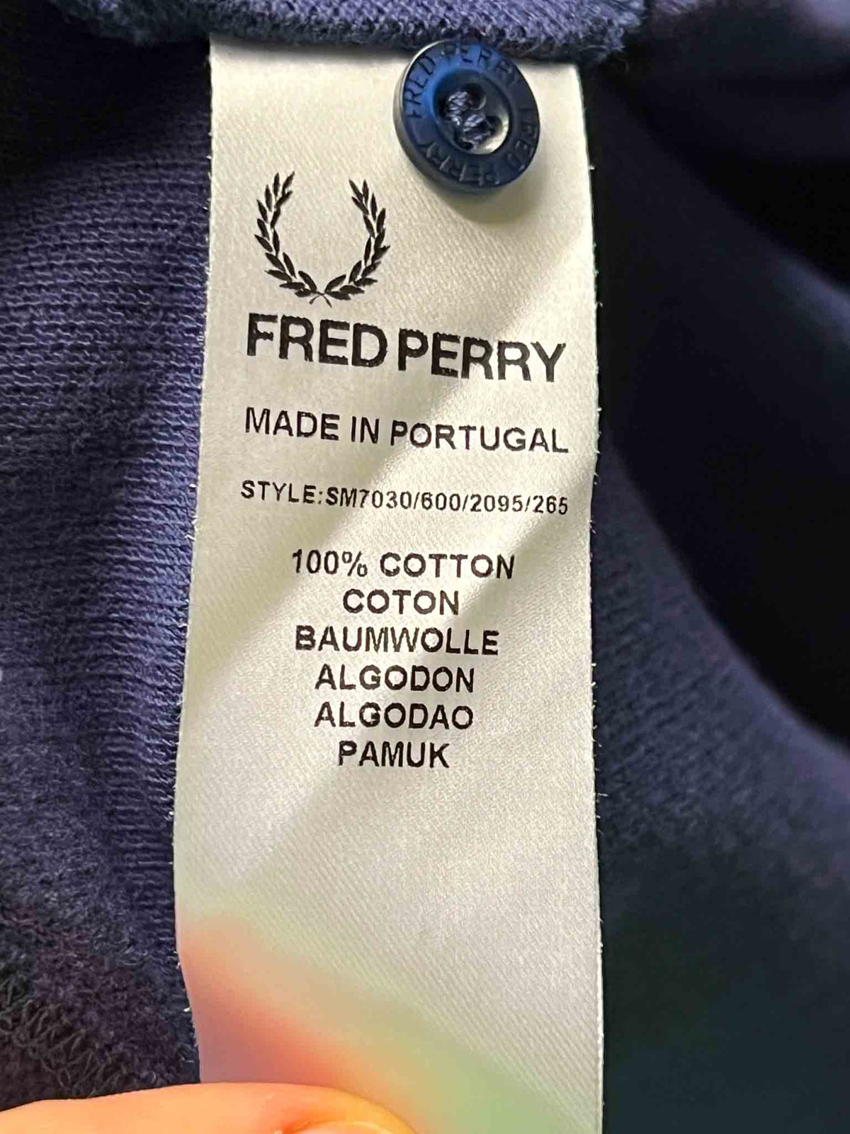 Size L | Raf Simons x Fred Perry Indigo Polo T-Shirt