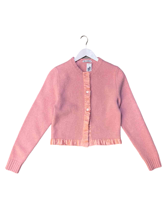 Size M |  Molly Goddard Pink Lambswool Cardigan