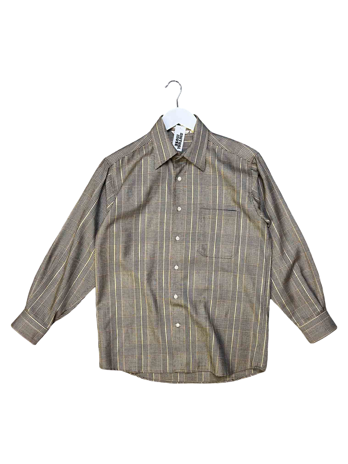 Size M | Rock Brown Houndstooth Wool Shirt