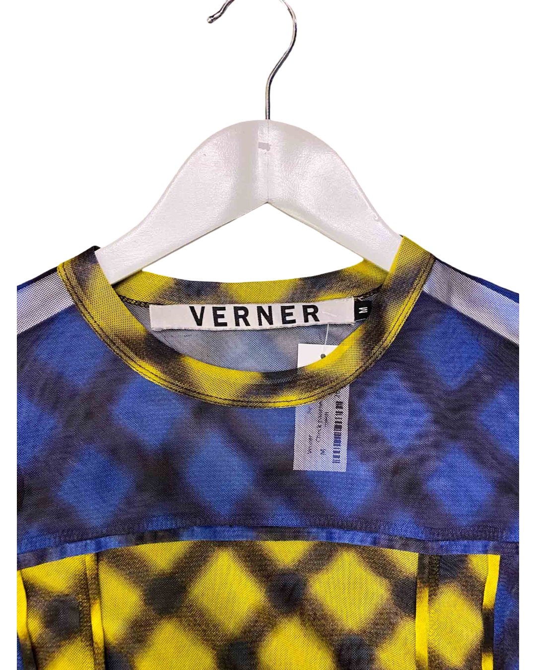 Size M | Verner Blue and Yellow Mesh Top