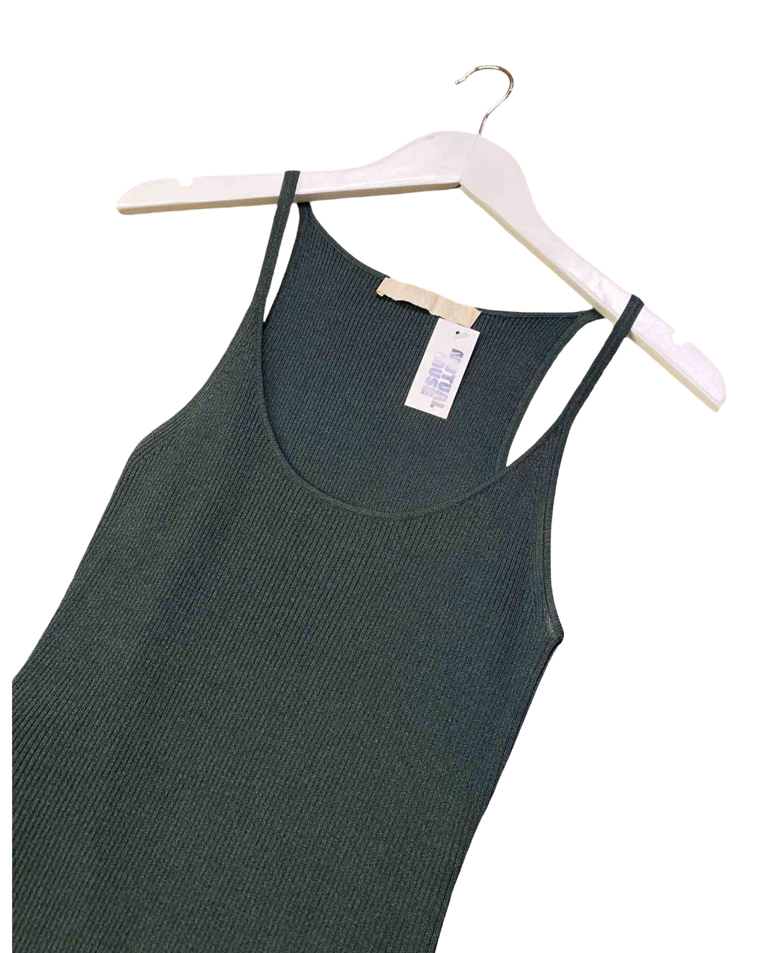 Size S | Dion Lee Green Ribbed Singlet