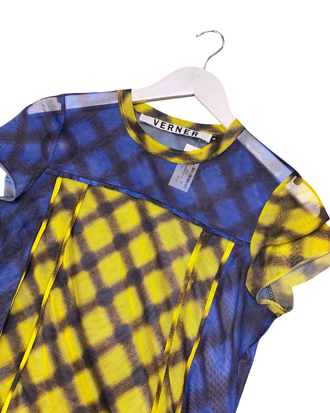 Size M | Verner Blue and Yellow Mesh Top