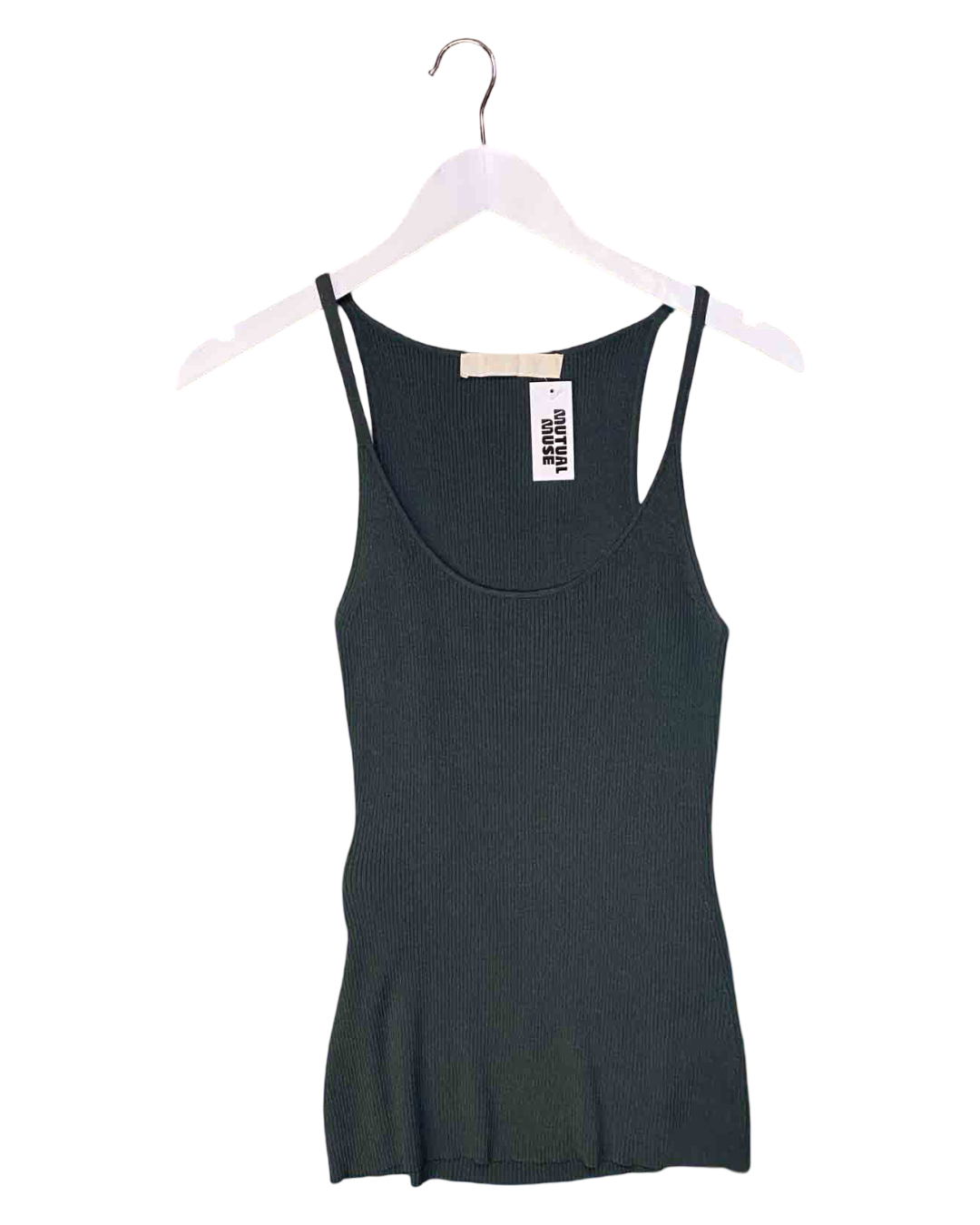 Size S | Dion Lee Green Ribbed Singlet